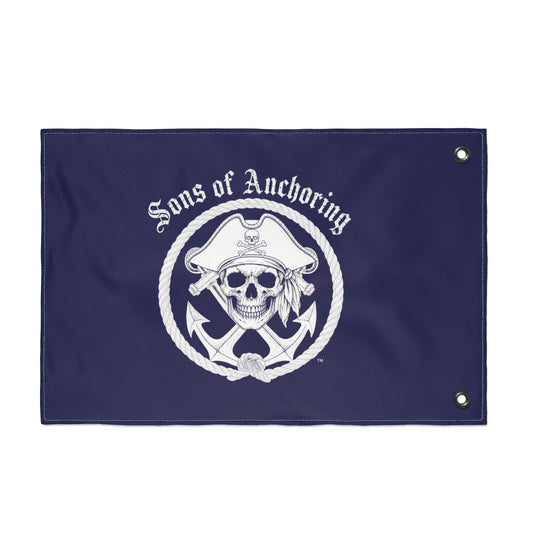 "Sons of Anchoring" Pirate Skull Double-Sided Nautical Flag