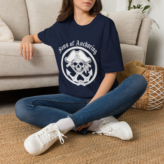 "Sons of Anchoring" Pirate Skull T-Shirt — Crossed Anchors Graphic Tee