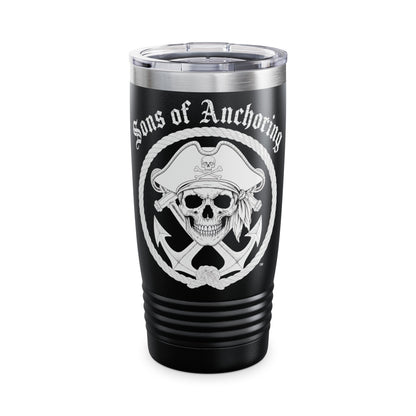 Sons of Anchoring 20oz Stainless Steel Tumbler — Pirate Skull Anchor Travel Mug