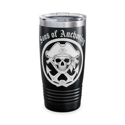 Sons of Anchoring 20oz Stainless Steel Tumbler — Pirate Skull Anchor Travel Mug
