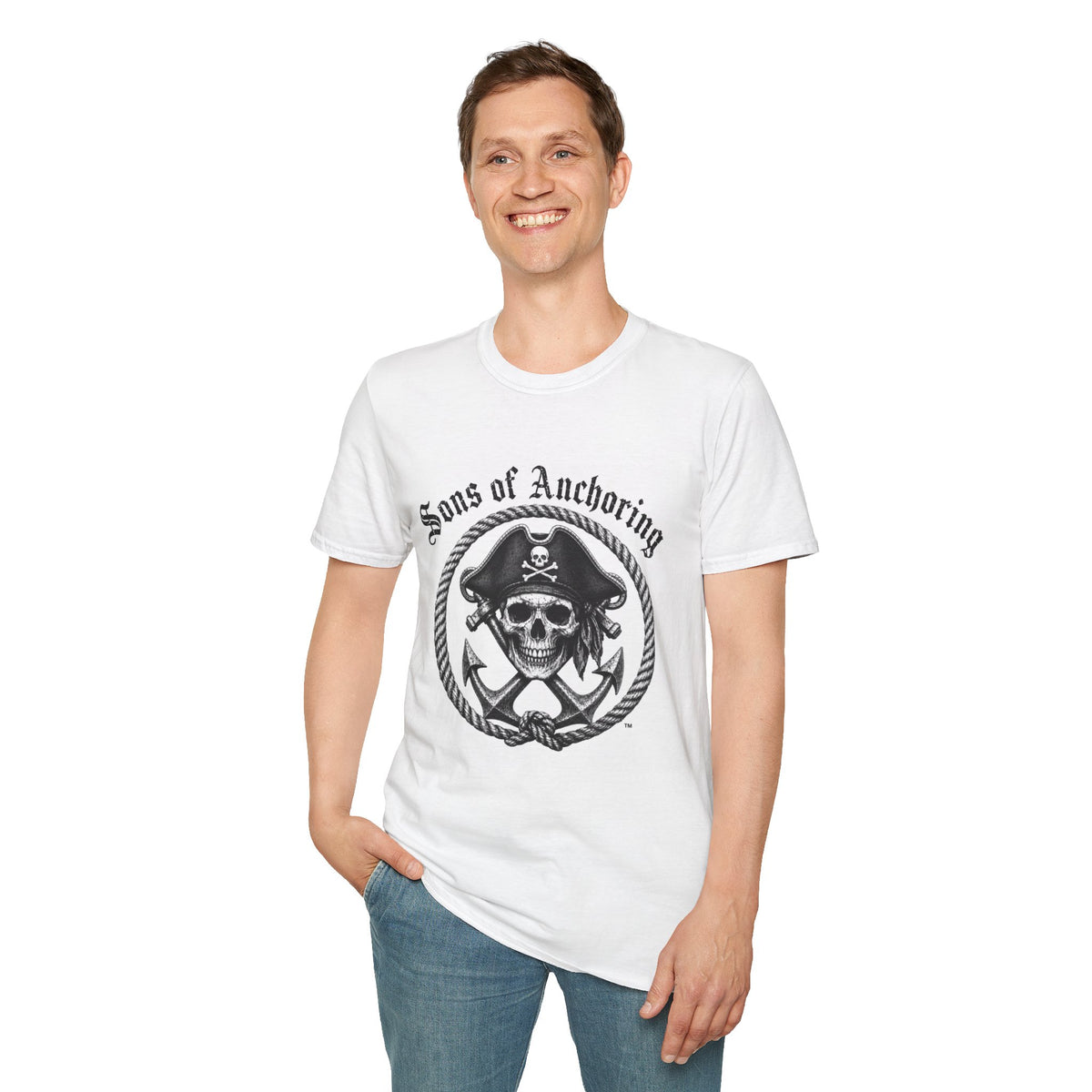 "Sons of Anchoring" Pirate Skull T-Shirt - Crossed Anchors