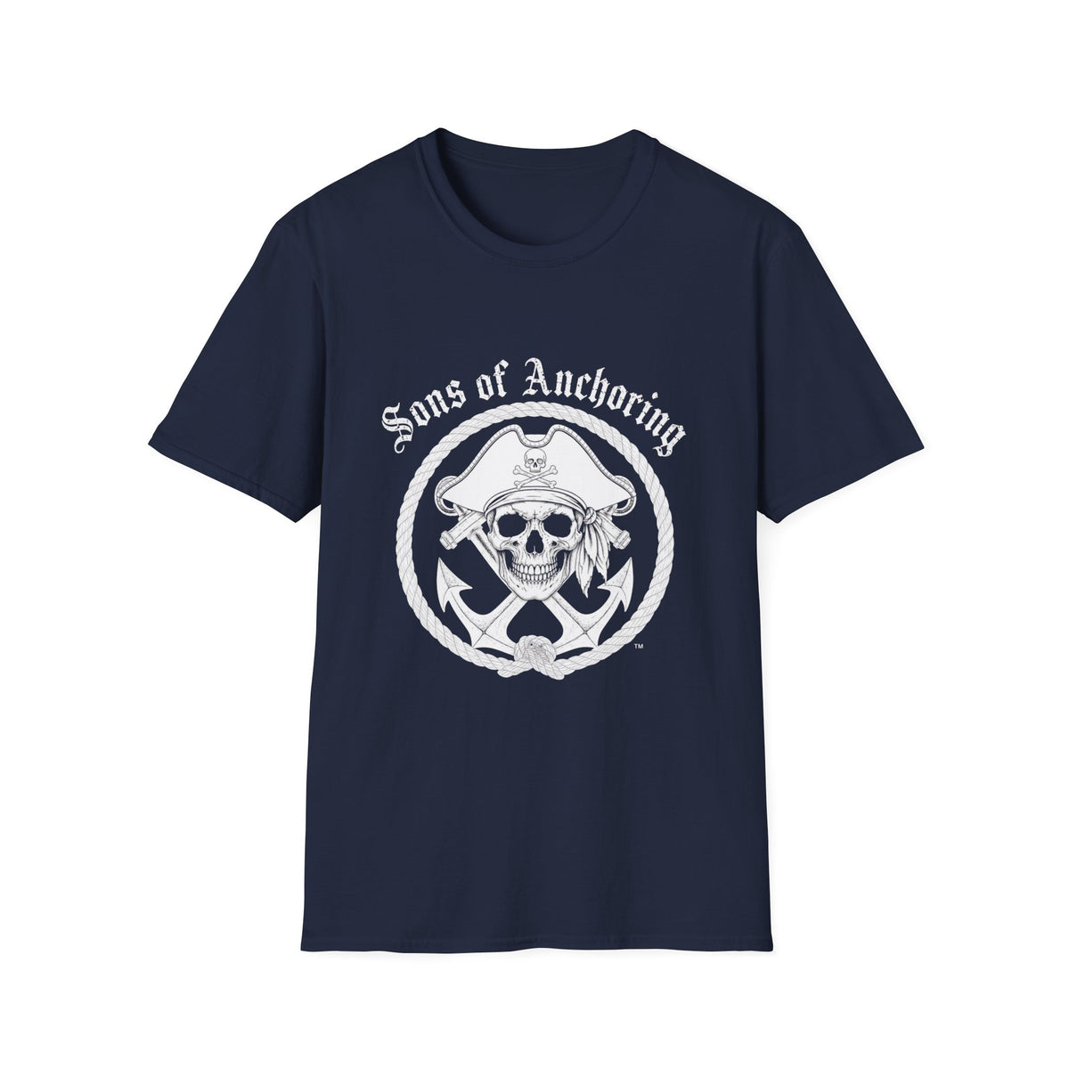 "Sons of Anchoring" Pirate Skull T-Shirt — Crossed Anchors Graphic Tee