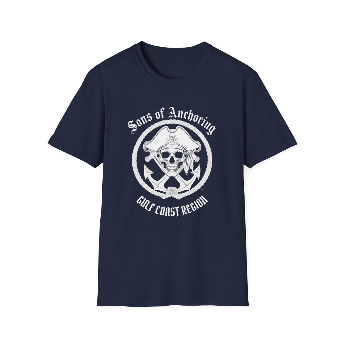 "Sons of Anchoring Pirate" Skull T-Shirt — Gulf Coast Region Nautical Tee