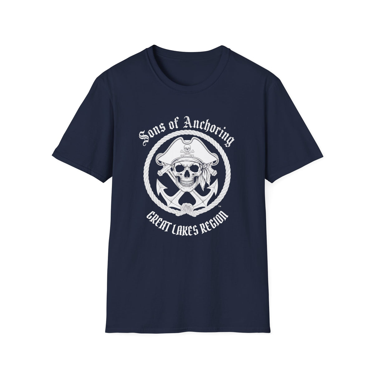 "Sons of Anchoring Pirate" Skull T-Shirt — Great Lakes Region Nautical Tee