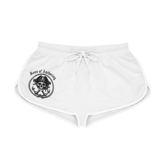 "Sons of Anchoring" Pirate Skull Logo Women's Relaxed Shorts