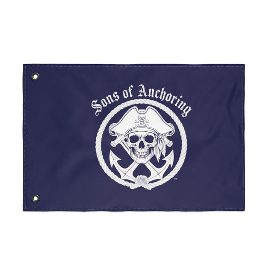 "Sons of Anchoring" Pirate Skull Double-Sided Nautical Flag
