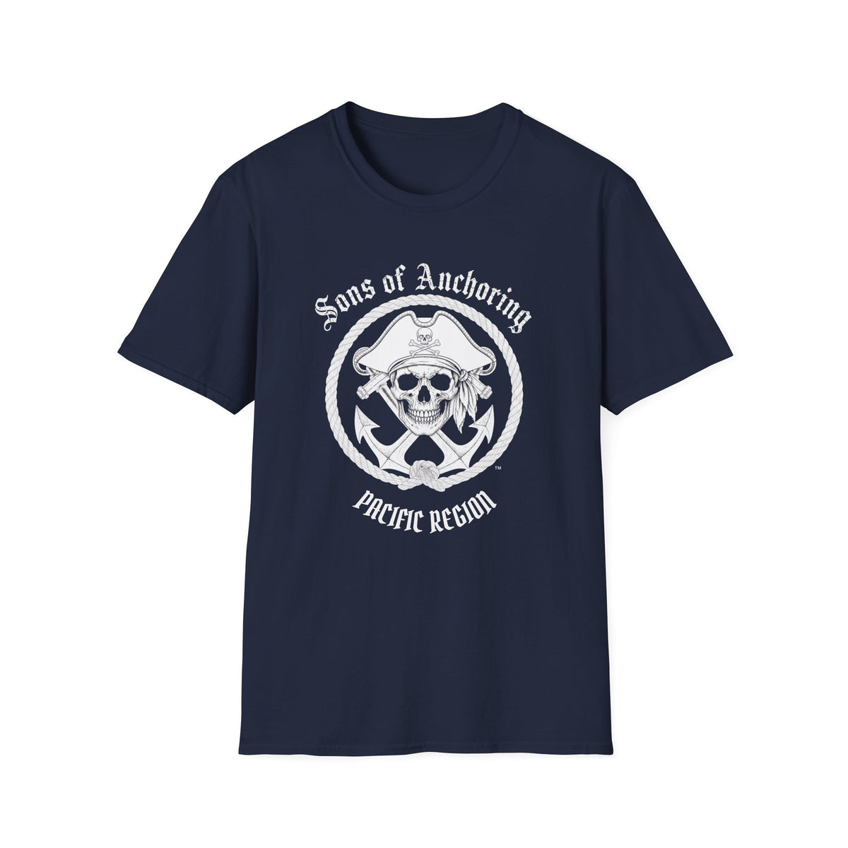 "Sons of Anchoring Pirate" Skull T-Shirt — Pacific Region Nautical Tee