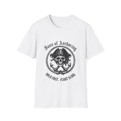 Pirate Skull 'Sons of Anchoring' T-Shirt - White with Motto