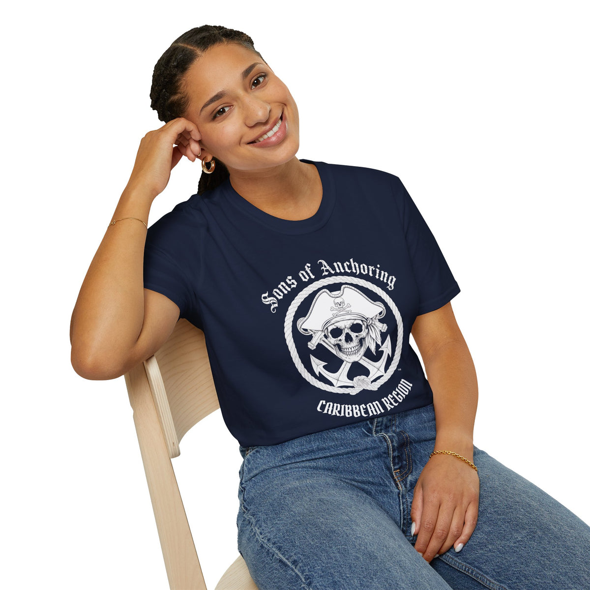 "Sons of Anchoring Pirate" Skull T-Shirt — Caribbean Region Nautical Tee