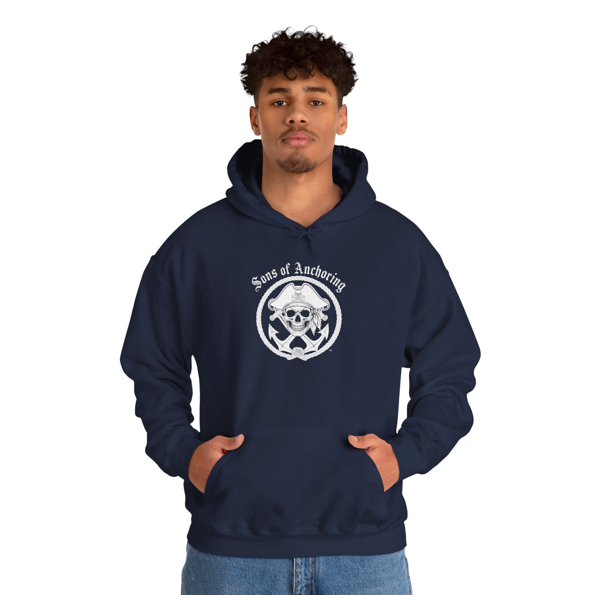"Sons of Anchoring" Pirate Skull Logo Hoodie — Nautical Pirate Crew Sweatshirt