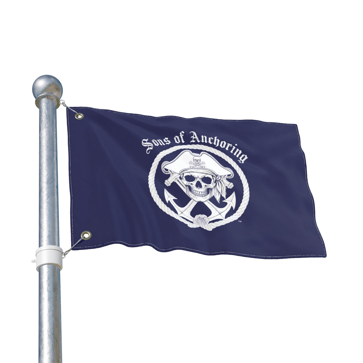 "Sons of Anchoring" Pirate Skull Double-Sided Nautical Flag