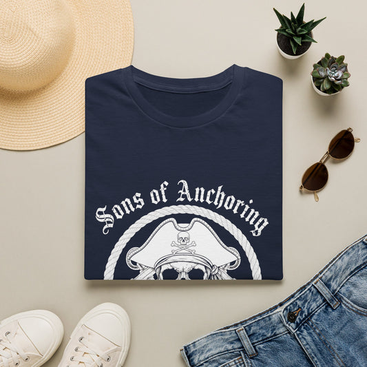 "Sons of Anchoring" Pirate Skull T-Shirt — Crossed Anchors Graphic Tee