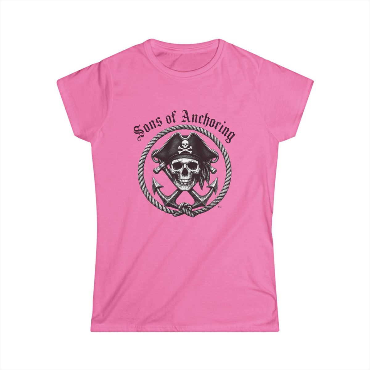 "Sons of Anchoring" Women’s Pirate Skull Tee – Nautical Graphic Shirt
