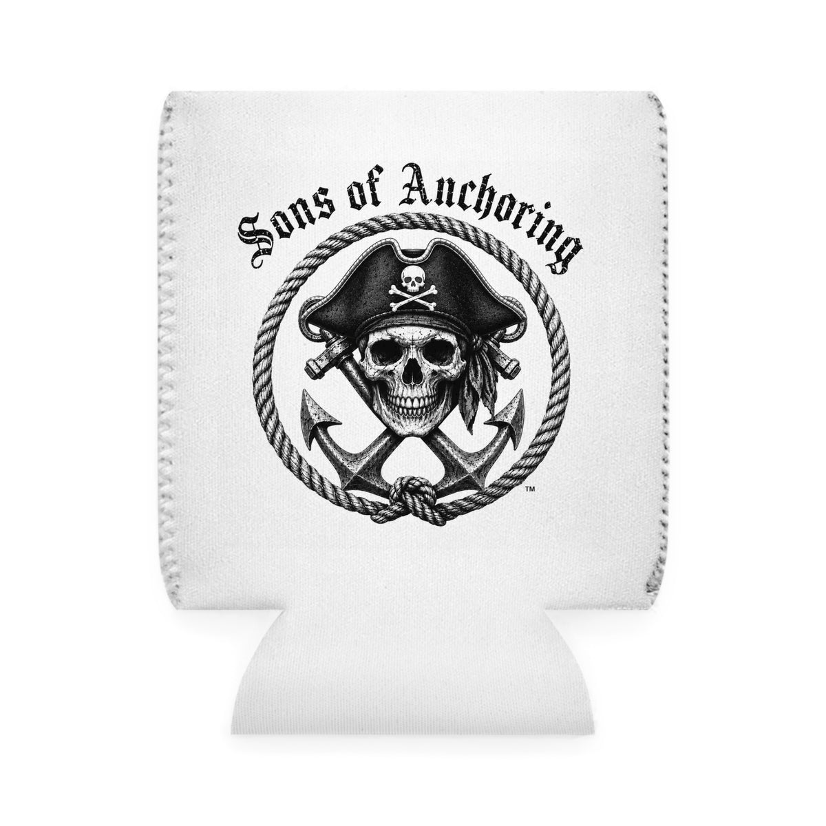 Sons of Anchoring Skull Pirate Can Cooler Sleeve — Nautical Beer Koozie