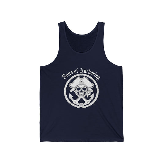 "Sons of Anchoring" Tank Top — Pirate Skull & Crossed Anchors Graphic Tank